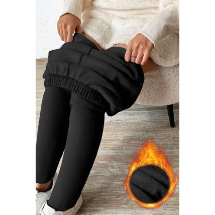 Black Thermal Lined Drawstring High Waist Leggings