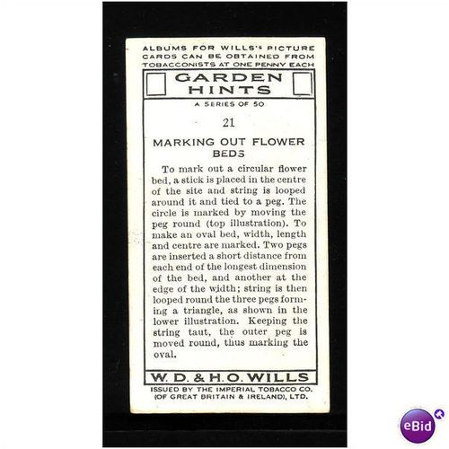 WILLS - 1938 GARDEN HINTS NO 21 Marking out Flower Beds Mint