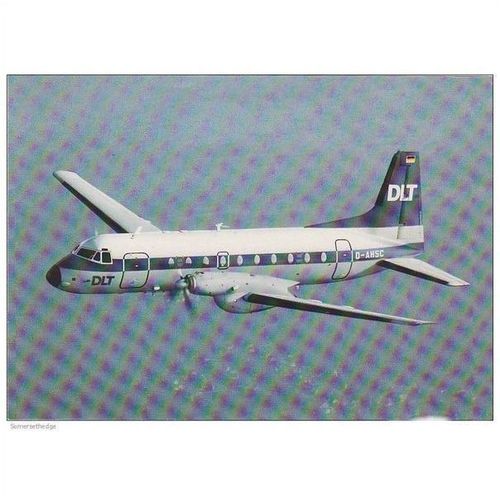 DLT Hawker Siddeley HS748 Aircraft Postcard (A13797)