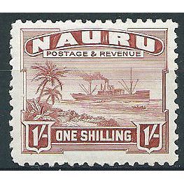 Nauru 1937 SG36B 1/- Brown-Lake Mounted Mint ... .