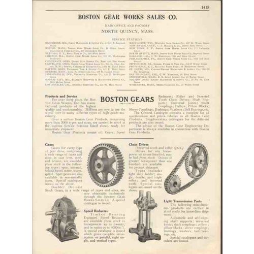 boston gear work sales company 1931 chain drives gears vintage catalog