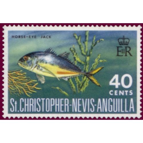 St Kitts Nevis 1969 Fish 40c Horse Eye Jack Mounted Mint MM SG 197 Sc 197 stamp