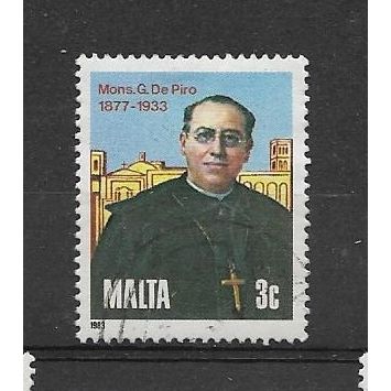Malta.50th Death Anniv of Monsignor Giuseppe de Piro stamp.Fine Used.Mar17