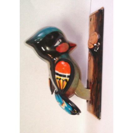 VINTAGE ' TIN ' WOODPECKER ( Zhoumuniao) 1980's