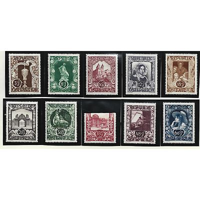 Austria Stamps Scott #B208 To 217, Used