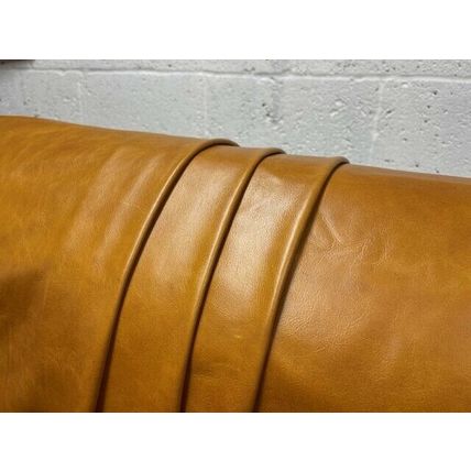 Italian Full Whole Leather Cow Hide Colour Biscotti Distressed Aniline