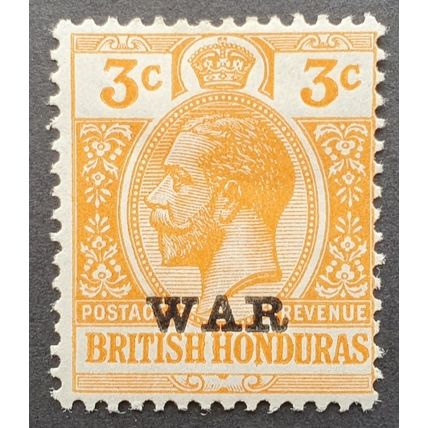 British Honduras: 1918 3c orange WAR o/print SG118 MH