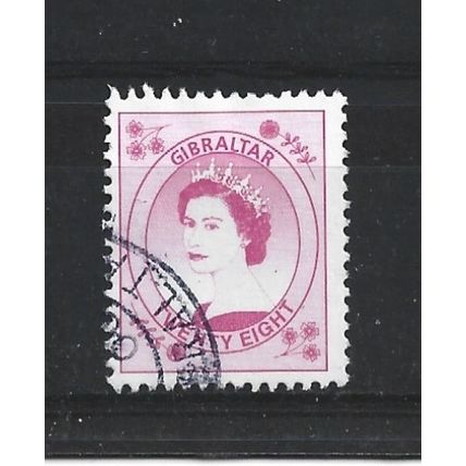 Gibraltar.SG864 28p Queen Elizabeth II (Magenta).Fine Used.Nov23