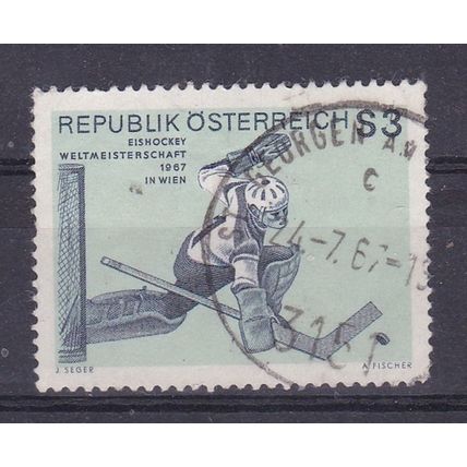 AUSTRIA 1967 ICE HOCKEY CHAMPIONSHIPS 3s USED SG1496