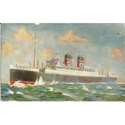 Blue Star Line SS AVILA Company Postcard by Tuck