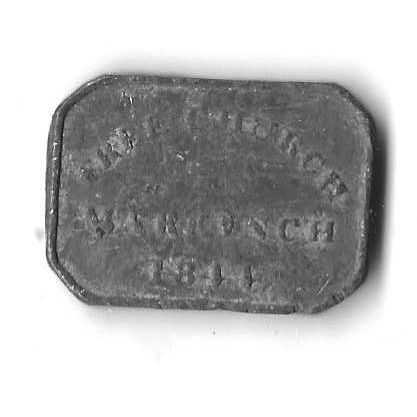 1844 Mar Kinch Church table One Token Kvl 522 Fine