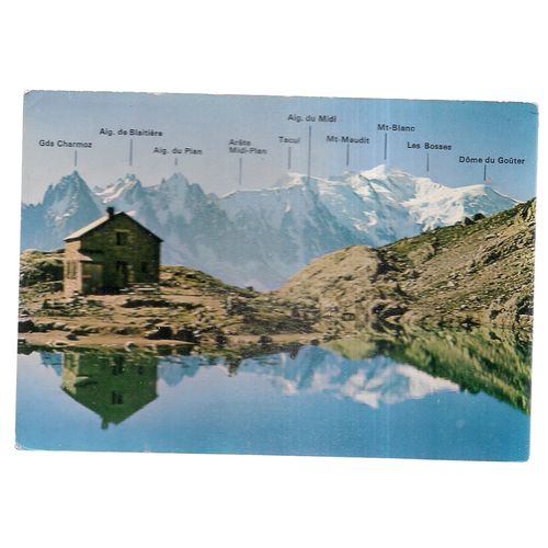 MONT BLANC RANGE OF MOUNTAINS , FRANCE unused vintage postcard #