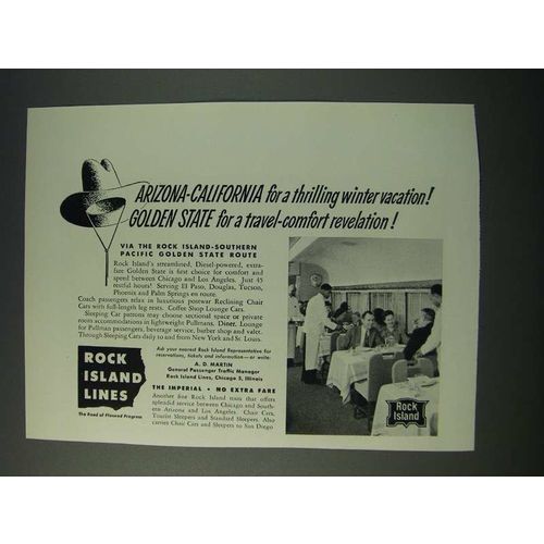 1948 Rock Island Lines Railroad Ad - Arizona-California