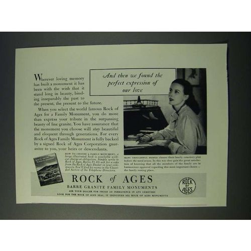 1948 Rock of Ages Ad - Perfect Expression of Our Love