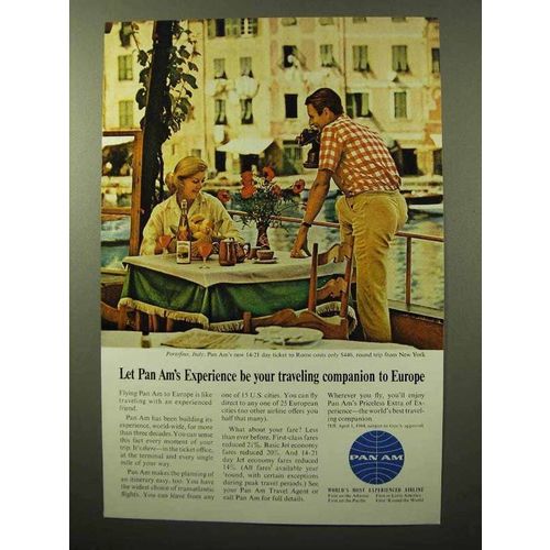 1964 Pan Am Airlines Ad - Companion to Europe