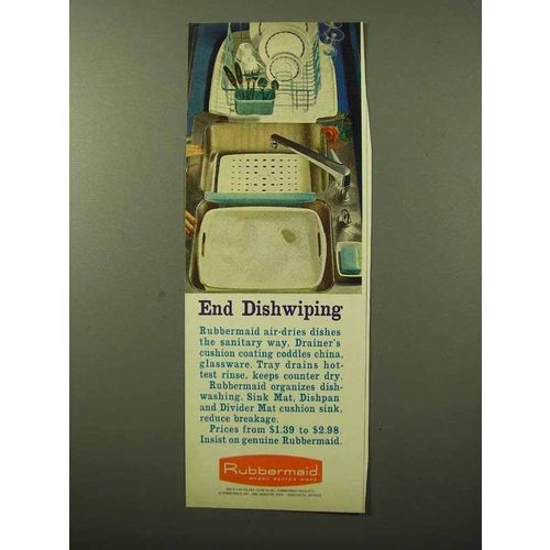 1964 Rubbermaid Sink Mat, Dishpan and Divider Mat Ad