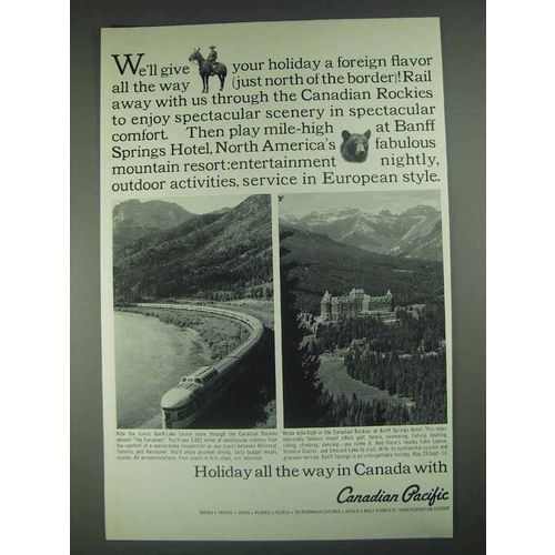 1967 Canadian Pacific Railroad Ad - Give Your Holiday
