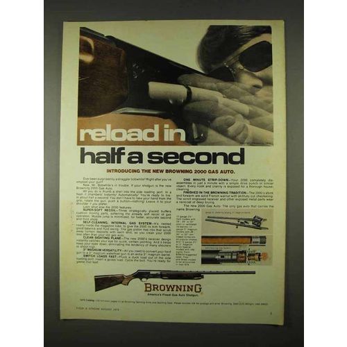1974 Browning 2000 Gas Auto Shotgun Ad - Reload
