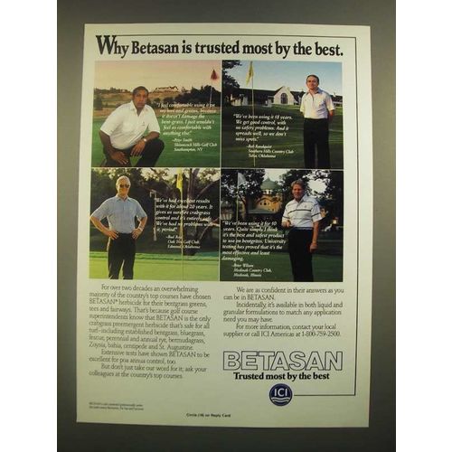 1988 ICI Americas Betasan Herbicide Ad - Trusted Most by the Best
