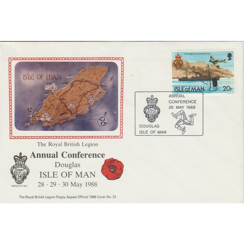 Isle of Man 1988 Royal British Legion Conference silk First Day Cover see others