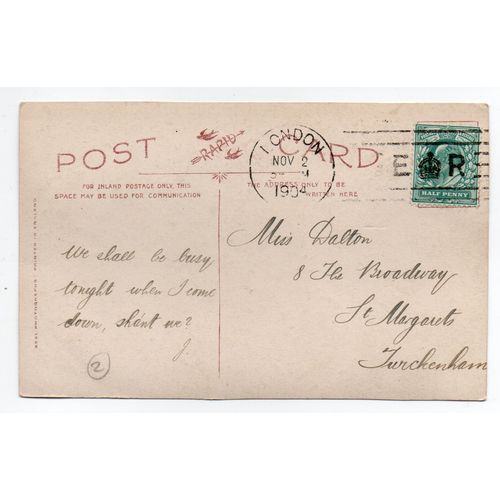 SUPER REAL PHOTO SEPIA POSTCARD ACTRESS MRS MAESMORE MORRIS POSTED 1904 (1287)