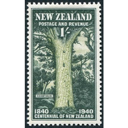 New Zealand 1940 1s sage-green & deep green SG 625 unused