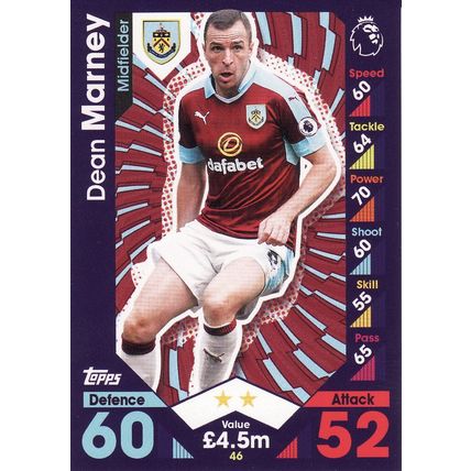 Match Attax 2016/2017 46 Dean Marney Burnley