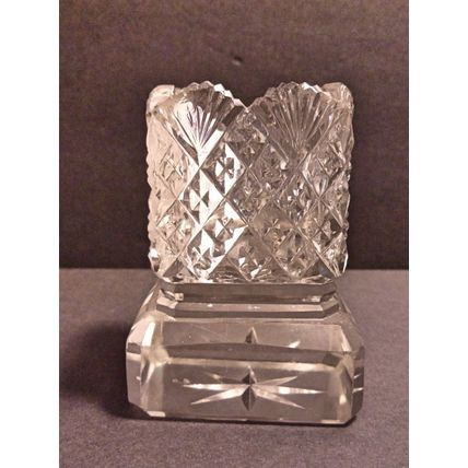 Vintage Pressed Glass Square Toothpick Holder