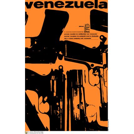Political POSTER.Venezuela Guns.Hugo Chavez.Cold War Revolution History art.am18