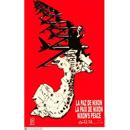 Political OSPAAAL POSTER.NIXON's Cold War Cambodia.Revolution Art History.as18