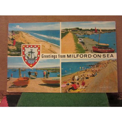 multiview, MILFORD-ON-SEA, HAMPSHIRE.. used postcard by Salmon 1984 pm =