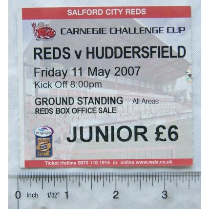 2007 ticket Salford City Reds v. Huddersfield, junior