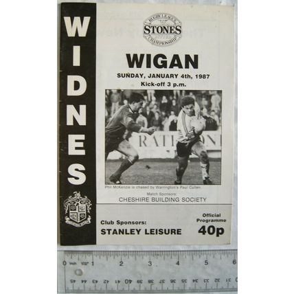 1987 programme Widnes v. Wigan