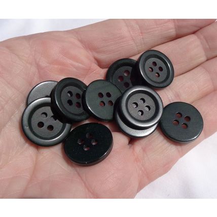 D10 Dark Green Black Buttons 20mm 3/4 Inch 4 Hole Crafting Sewing Buttons