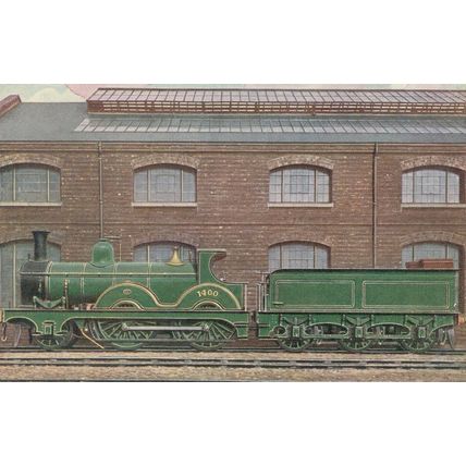 Midland 2-4-0 Train 1400 Built in Derby 1879 Vintage Postcard