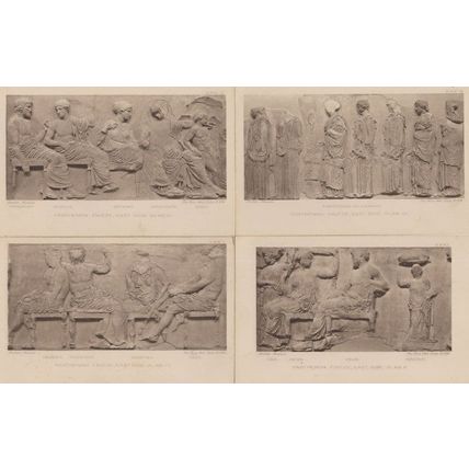 Egyptian Parthenon Frieze East Slab 4x Antique Postcard s