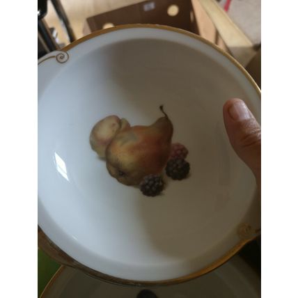 3 Bavarian Dessert Bowls Fruit Design