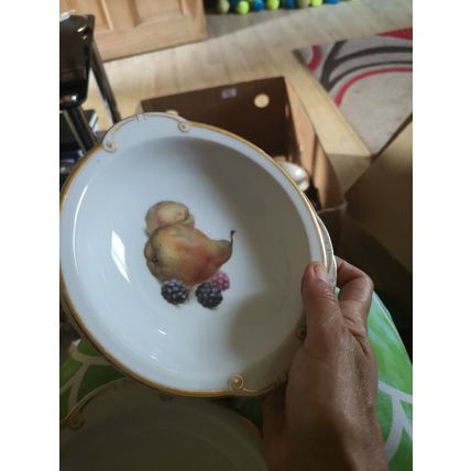 3 Bavarian Dessert Bowls Fruit Design
