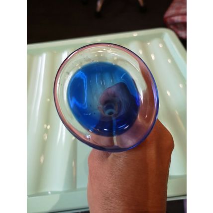 Blue Glass Stem Vase