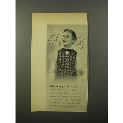 1954 Lord & Taylor Weskit Ad - The young clan adopts the Weskit!