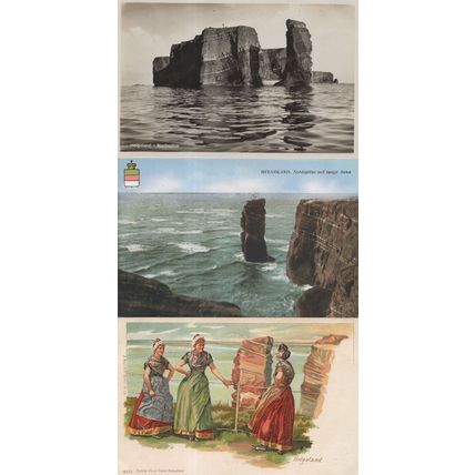 Helgoland Germany 3x Old Postcard s incl Costume Fashion