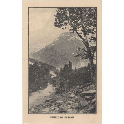Pahalgam Kashmir Antique Indian Postcard