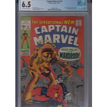 Captain Marvel 18 CGC 6.5 - 1969 - Carol Danvers gains super-power REDUCED PRICE