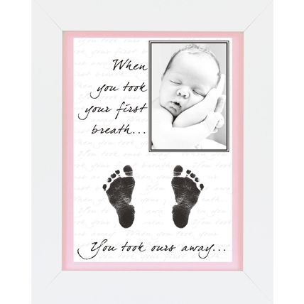 Personalised New Baby Keepsake Gift Boy Girl Hand Prints Footprints Kit Photo A4