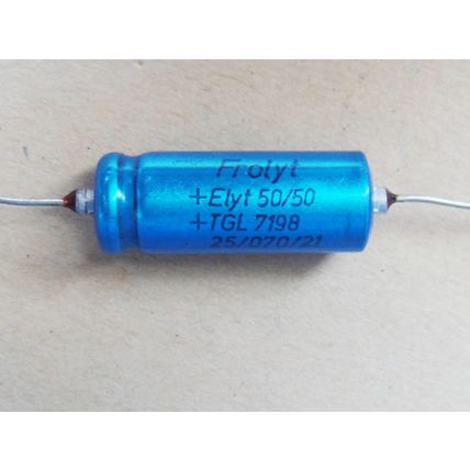 Electrolytic Capacitor 50µF 50V Frolyt German Made New Old Stock Transistor Amp?