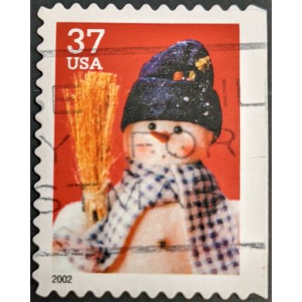 Stamp United States SG4245 2002 37c Snowman wearing check scarf Used