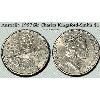 Australia 1997 One Dollar $1 Sir Charles Kingsford-Smith - Circulated