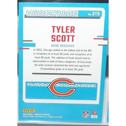 2023 Donruss TYLER SCOTT (Bears) Rated Rookie #315