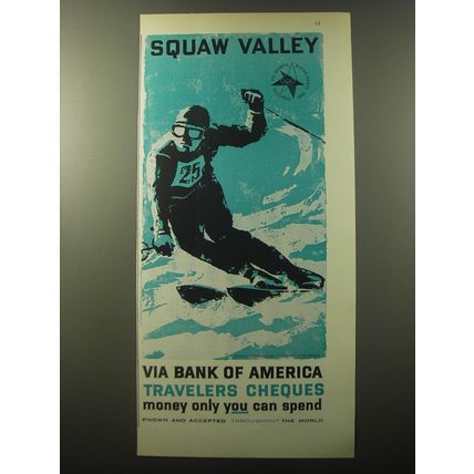 1960 Bank of America Travelers Cheques Advertisement - Squaw Valley