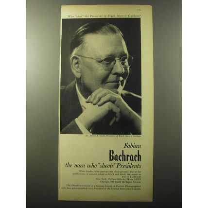 1960 Fabian Bachrach Photography Ad - Black, Starr & Gorham, Alfred A. Smith